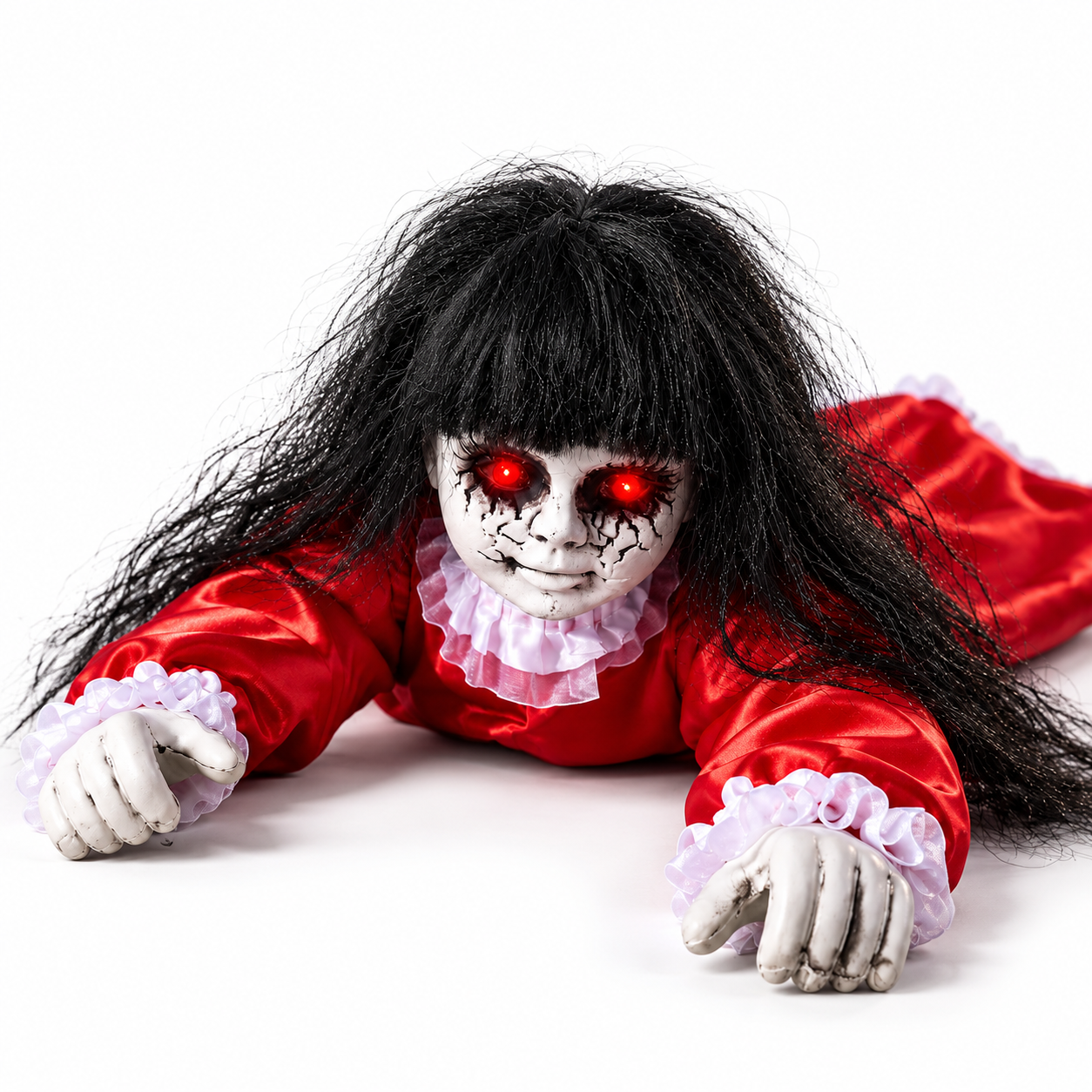 Crawling Ghost Doll - Red Eyes & Scary Sounds